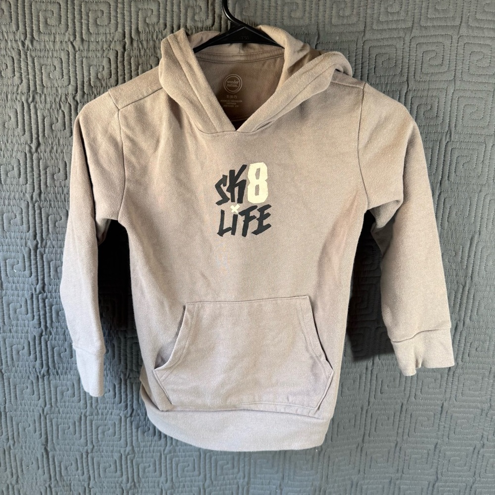 Wonder Nation Pullover Sweater Boys Size Small 6/7 Brown Sk8 Life Legend